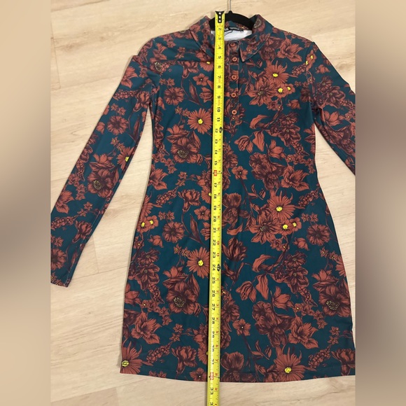ZARA Women’s Floral Pullover Button Up Long Sleeve Bodycon Dress or Top Sz Small - Picture 7 of 10